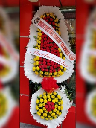 Sarı Kırmızı İkili Çelenk