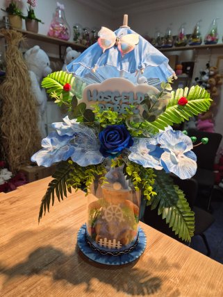 Kütahya Çiçekçi Cam Fanus Erkek Bebek