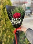 Çiçekçi - Tek Kırmızı Gül Buketi